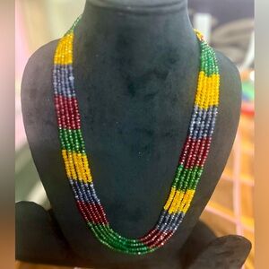 House Of RuSa Multi Colored Stone beaded working girl weekend necklace